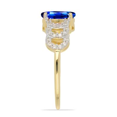 BUY 14K GOLD GENUINE BLUE SAPPHIRE GEMSTONE CLASSIC RING